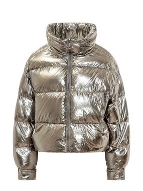 MICHAEL Michael Kors Metallic Silver Puffer Jacket